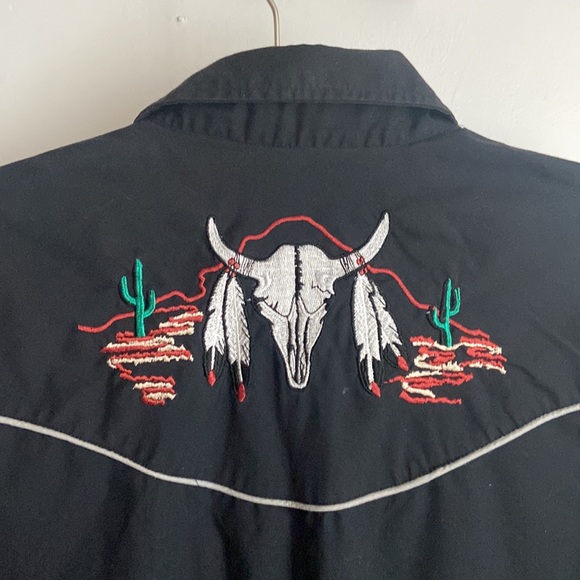 Western Embroidered Ely Diamond sz L Snap Shirt - Picture 1 of 9
